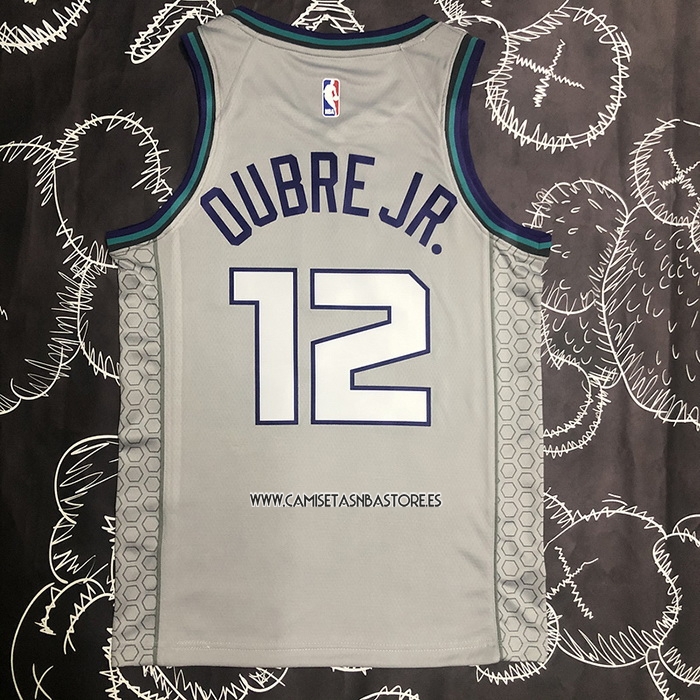 Kelly Oubre JR. NO 12 Camiseta Charlotte Hornets Ciudad Edition Gris
